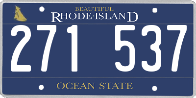 RI license plate 271537
