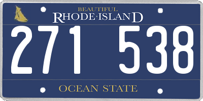 RI license plate 271538