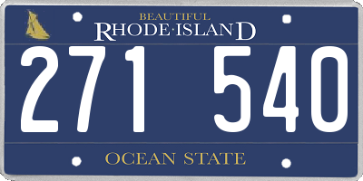 RI license plate 271540