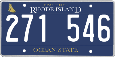 RI license plate 271546