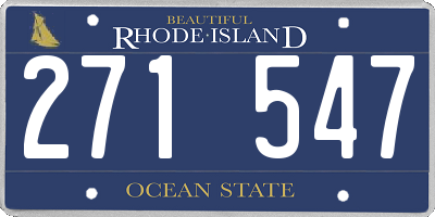 RI license plate 271547