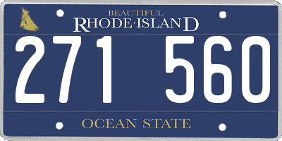 RI license plate 271560