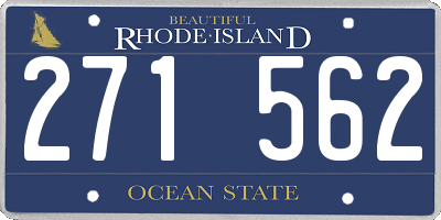 RI license plate 271562