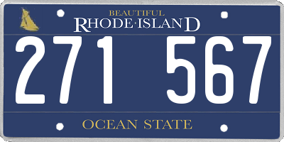 RI license plate 271567