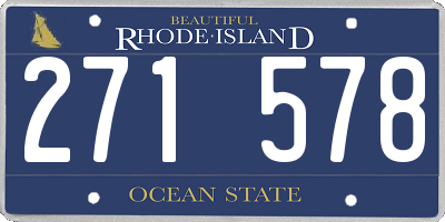 RI license plate 271578