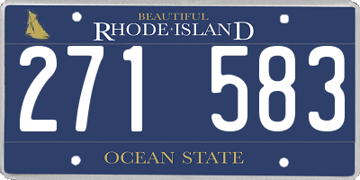 RI license plate 271583
