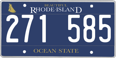 RI license plate 271585