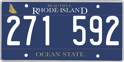 RI license plate 271592