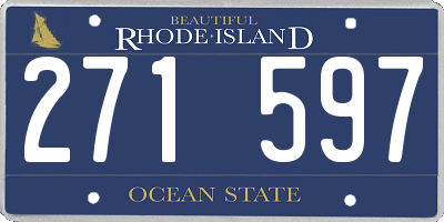 RI license plate 271597