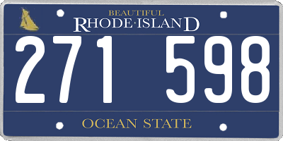 RI license plate 271598