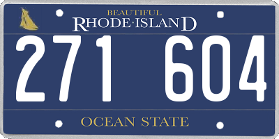 RI license plate 271604