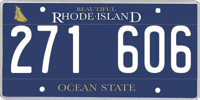 RI license plate 271606