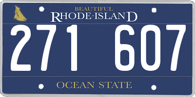 RI license plate 271607