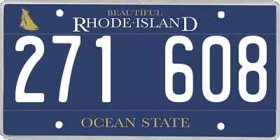 RI license plate 271608