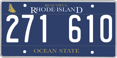 RI license plate 271610