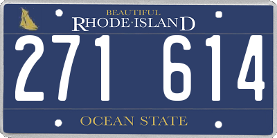 RI license plate 271614