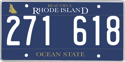RI license plate 271618