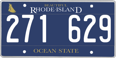 RI license plate 271629