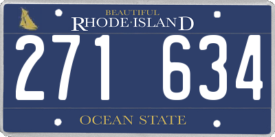 RI license plate 271634