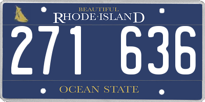 RI license plate 271636