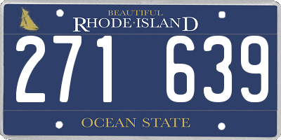 RI license plate 271639