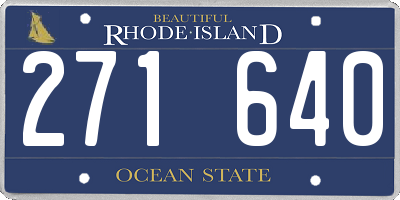 RI license plate 271640