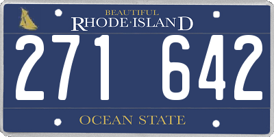 RI license plate 271642