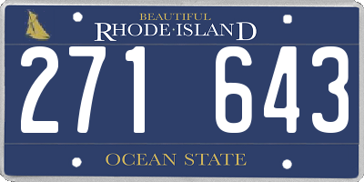 RI license plate 271643