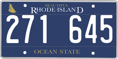 RI license plate 271645