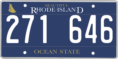 RI license plate 271646