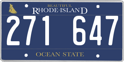 RI license plate 271647