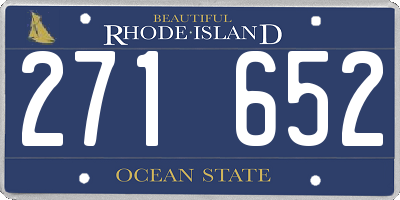 RI license plate 271652