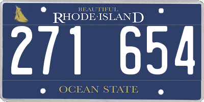 RI license plate 271654