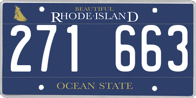 RI license plate 271663