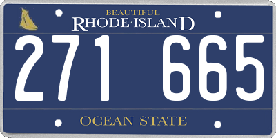 RI license plate 271665