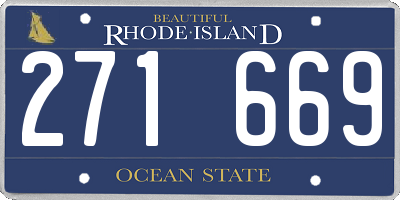 RI license plate 271669