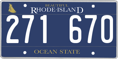 RI license plate 271670