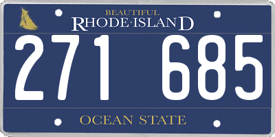 RI license plate 271685