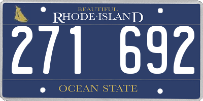 RI license plate 271692