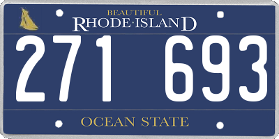RI license plate 271693