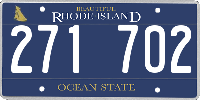 RI license plate 271702