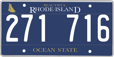 RI license plate 271716