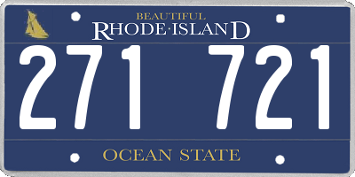 RI license plate 271721