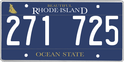 RI license plate 271725
