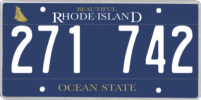 RI license plate 271742