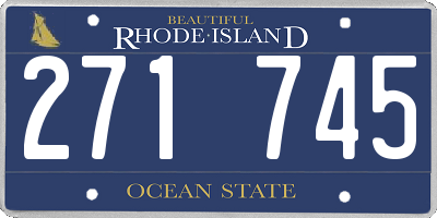 RI license plate 271745