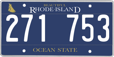 RI license plate 271753
