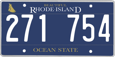 RI license plate 271754