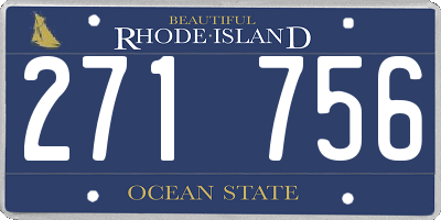 RI license plate 271756