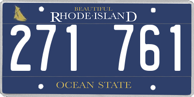 RI license plate 271761